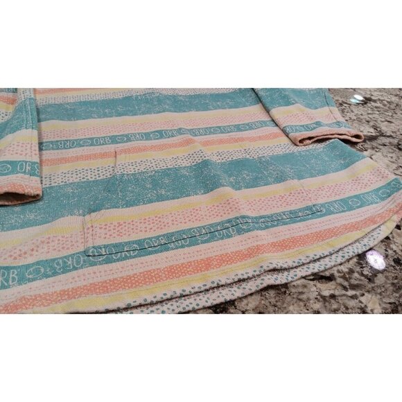 ORB Large Women's Hoodie Striped Pullover Hooded Sweater Excellent Condition - Picture 8 of 11